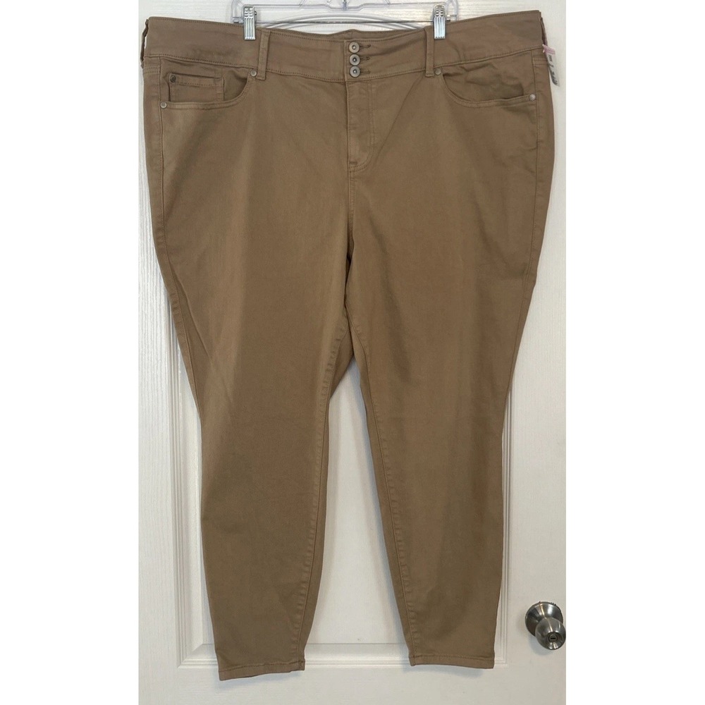 Torrid 26R Jeggings Khaki Beige High Rise Super Skinny Stretch Pants 15378620